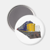 Aimant Modèle 3D : Train de fret : Chemin de fer : (Recto/Verso)
