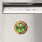 Aimant MODÈLE ANTIQUE CROIX Green Emerald Gem (In Situ (Lave-vaisselle))