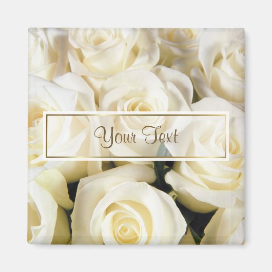 Aimant Modèle blanc Rose Elegance (Devant)