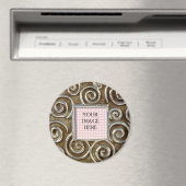 Aimant Modèle carré Silver Swirls (In Situ (Lave-vaisselle))