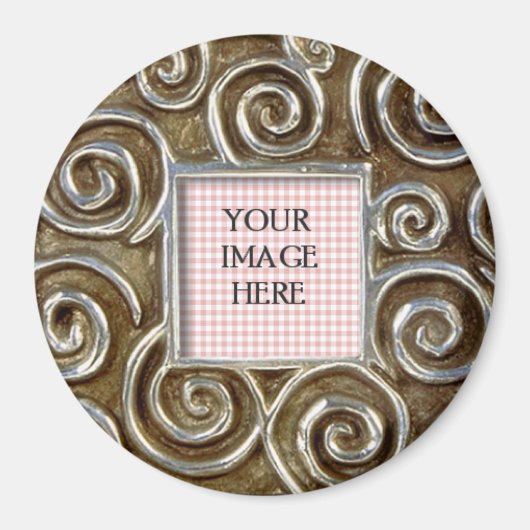 Aimant Modèle carré Silver Swirls (Devant)