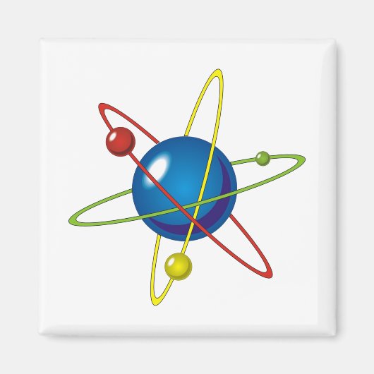 Aimant Modèle coloré de l'Atom (Devant)