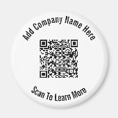 Aimant Modèle commercial noir et blanc QR Code (Devant)