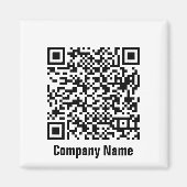 Aimant Modèle commercial noir et blanc QR Code (Devant)
