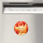 Aimant Modèle d'aimant de faveur de mariage Rose Peach (In Situ (Lave-vaisselle))