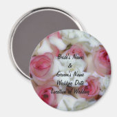 Aimant Modèle d'aimant de mariage Fleur rose et blanche (Recto/Verso)