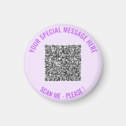 Aimant Modèle d'aimant personnalisé avec QR Code et texte (Devant)