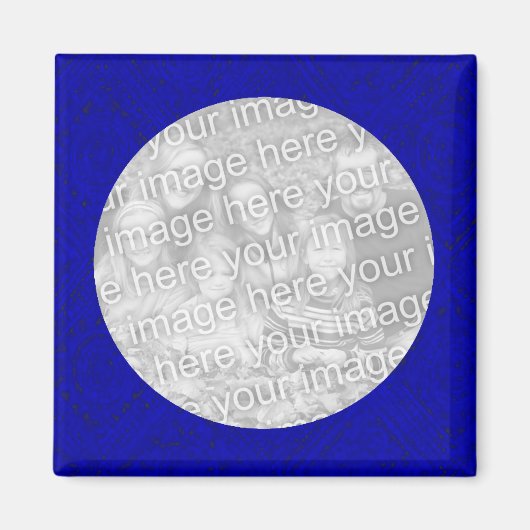 Aimant Modèle d'aimant photo bleu (Devant)