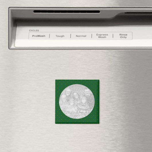 Aimant Modèle d'aimant photo Green Polkadot (In Situ (Lave-vaisselle))