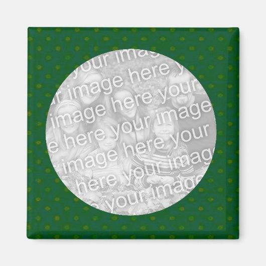 Aimant Modèle d'aimant photo Green Polkadot (Devant)