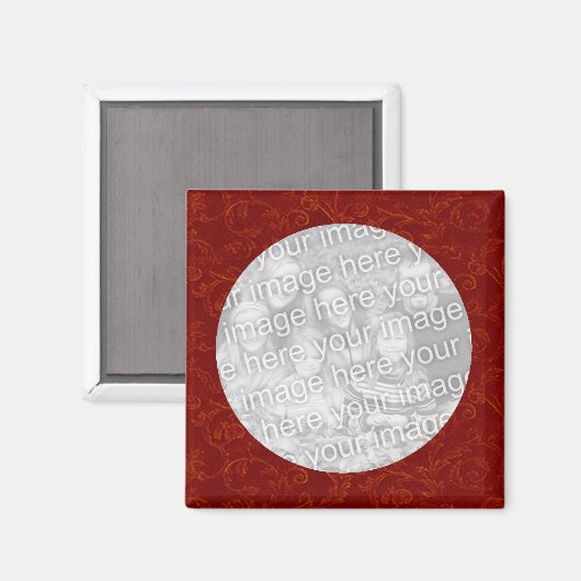 Aimant Modèle d'aimant photo Red Swirl (Recto/Verso)