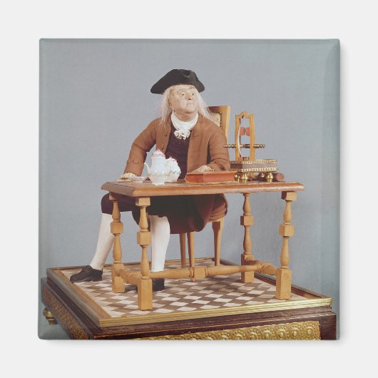 Aimant Modèle de Benjamin Franklin à sa table (Devant)