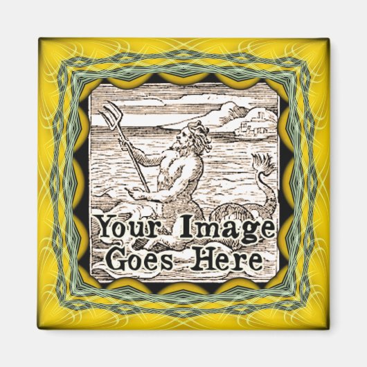 Aimant Modèle de cadre d'Imaginaire jaune (Devant)