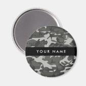 Aimant Modèle de camouflage gris, Votre nom, Personnalise (Recto/Verso)