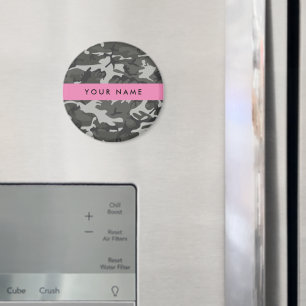 Aimant Modèle de camouflage gris, Votre nom, Personnalise