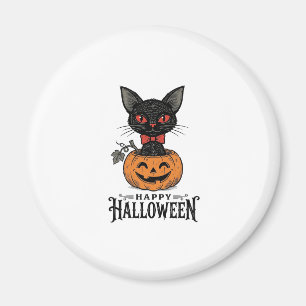 Aimant Modèle de chemise Vintage Halloween Chat Noir Citr