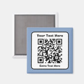 Aimant Modèle de code QR scannable avec texte modifiable (Recto/Verso)