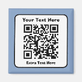 Aimant Modèle de code QR scannable avec texte modifiable (Devant)