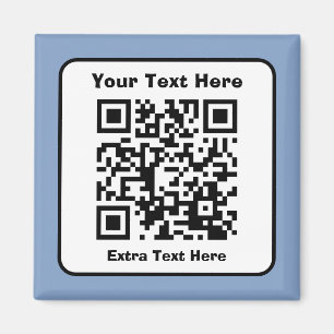 Aimant Modèle de code QR scannable avec texte modifiable