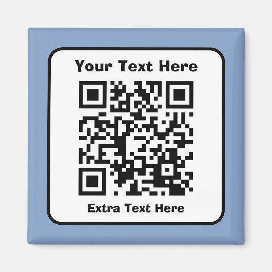 Aimant Modèle de code QR scannable avec texte modifiable (Devant)
