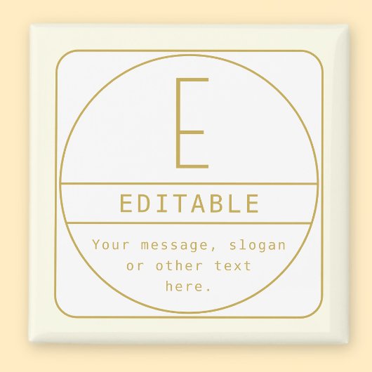 Aimant Modèle de design rétro-moderne modifiable en or et