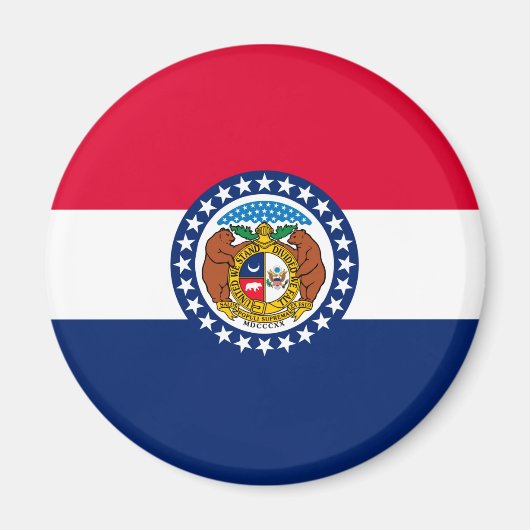Aimant Modèle de drapeau d'État du Missouri (Devant)