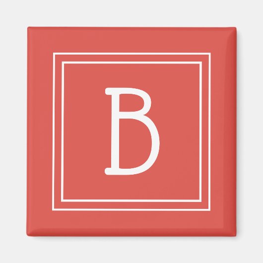 Aimant Modèle de lettre initiale de monogramme moderne ro (Devant)