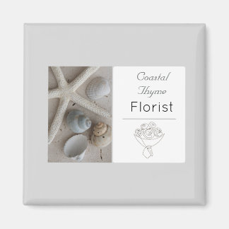 Aimant Modèle de logo de marque de fleuriste côtier édita