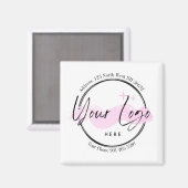 Aimant Modèle de logo personnalisé - Téléphone et adresse (Recto/Verso)