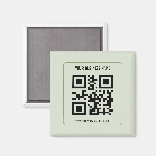 Aimant Modèle de nom d'entreprise de code QR personnalisé (Recto/Verso)