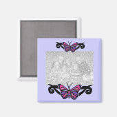 Aimant modèle de papillon tribal coloré (Recto/Verso)
