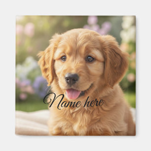 Aimant Modèle de photo de nom d'animal de compagnie simpl