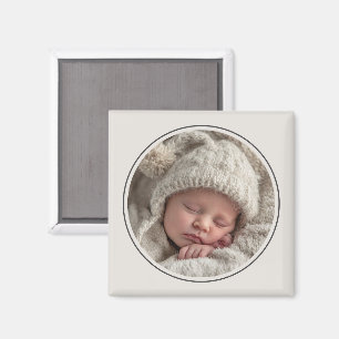 Aimant Modèle de photo simple avec cadre personnalisé