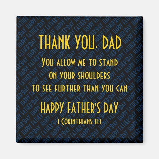 Aimant Modèle de rôle Stand sur les épaules HEUREUX FÊTE  (Devant)