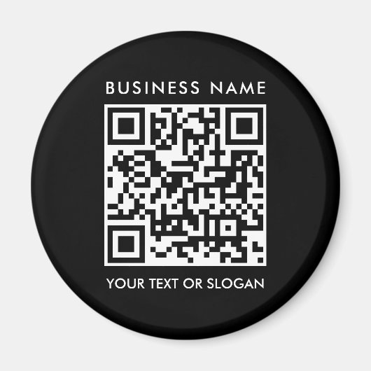 Aimant Modèle de texte de logo de code QR de société pers (Devant)