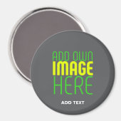 AIMANT MODELE DE TEXTE D'IMAGE GRIS SIMPLE ÉDITABLE MODER (Recto/Verso)
