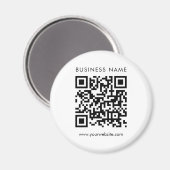 Aimant Modèle de texte du logo du code QR d'entreprise pe (Recto/Verso)