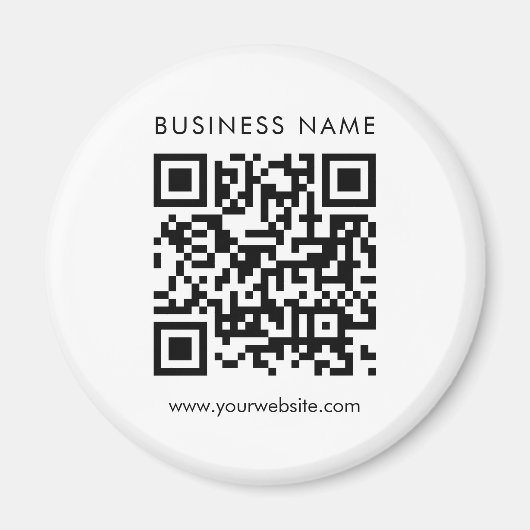 Aimant Modèle de texte du logo du code QR d'entreprise pe (Devant)