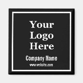 Aimant Modèle d'entreprise noir et blanc avec logo de l'e (Devant)