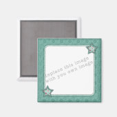 Aimant Modèle - Design de cadre Green Star (Recto/Verso)