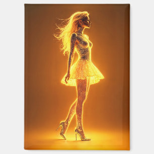 Aimant Modèle d'imaginaire radiant lumineux doré