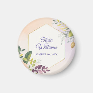 Aimant Modèle d'invitation de mariage floral élégant