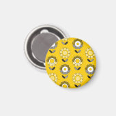Aimant Modèle floral jaune simple (Recto/Verso)