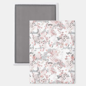 Aimant Modèle floral numérique sur les tons pastel (Recto/Verso)