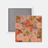 Aimant Modèle floral rose kimono (Recto/Verso)