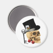 Aimant Modèle gothique de tatouage crâne de joueur (Recto/Verso)