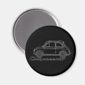 Aimant Modèle italien Oldtimer Fiat Cinquecento 500 cc (Recto/Verso)