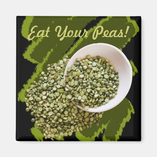 Aimant Modèle photo de pois vert séché déversé (Devant)