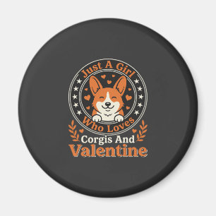 Aimant Modèle Saint-Valentin Corgis pour filles qui aimen
