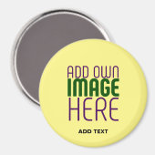 AIMANT MODÈLE TEXTE MODERNE PASTEL JAUNE D'IMAGE (Recto/Verso)